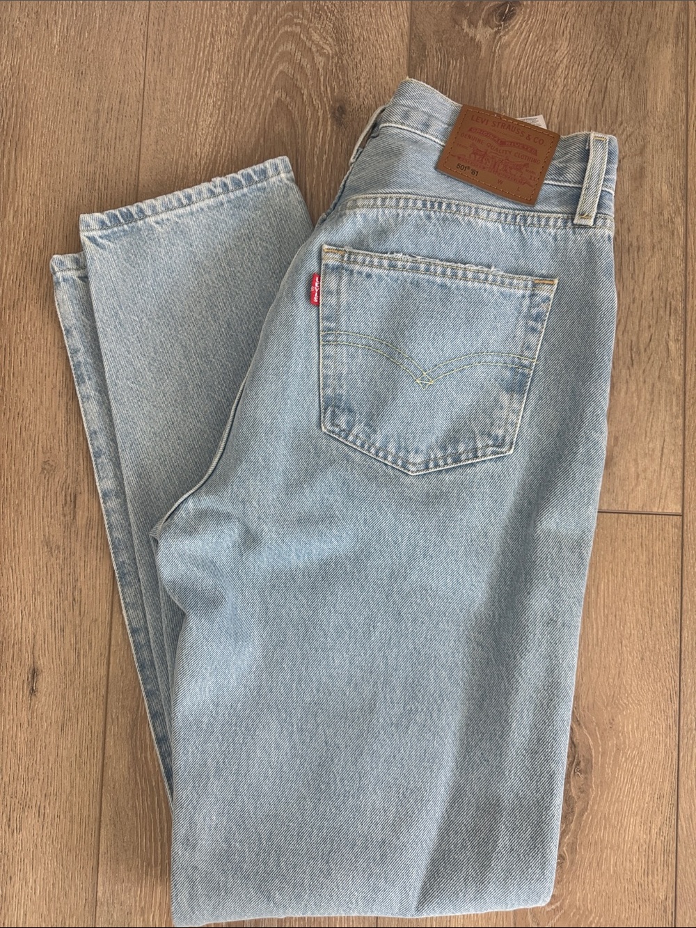 Levi's Pale Blue High-Rise Straight Jeans